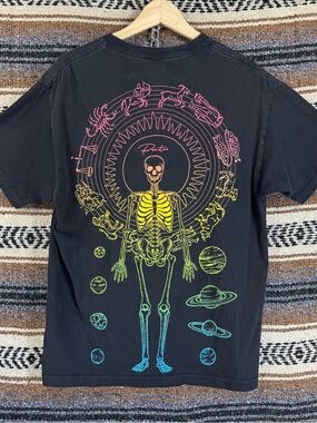 Primitive Skateboarding Zodiac Skeleton Moon Planets Tee Black Size Large EUC